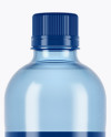 Blue PET Bottle With Water Mockup