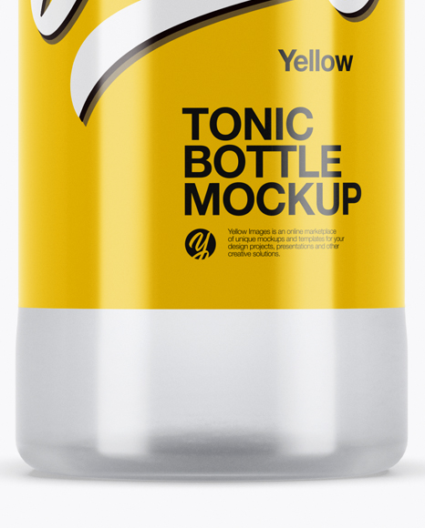 Clear PET Bottle With Tonic Water Mockup