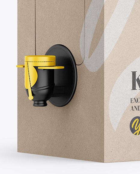 Bag In A Kraft Box With Dispenser Mockup - Half Side View