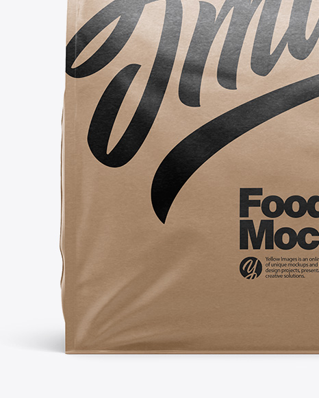 Kraft Paper Food Bag Mockup - Front View