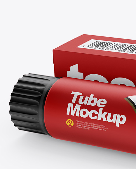 Matte Toothpaste Tube & Paper Box Mockup