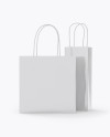 Two Glossy Paper Bags Mockup - Half Side View