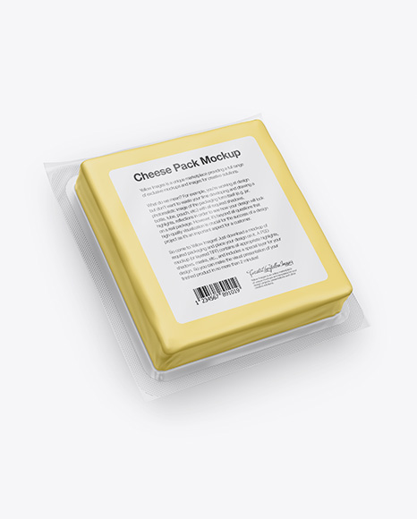 Cheese Pack Mockup - Front & Back Views (High-Angle Shot)