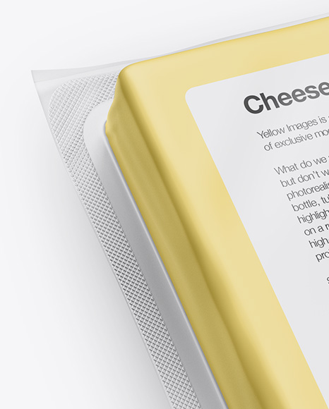 Cheese Pack Mockup - Front &amp; Back Views (High-Angle Shot)