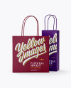 Two Matte Paper Bags Mockup - Half Side View