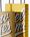 Two Metallic Paper Bags Mockup - Half Side View