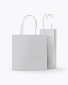 Two Paper Bags Mockup - Half Side View