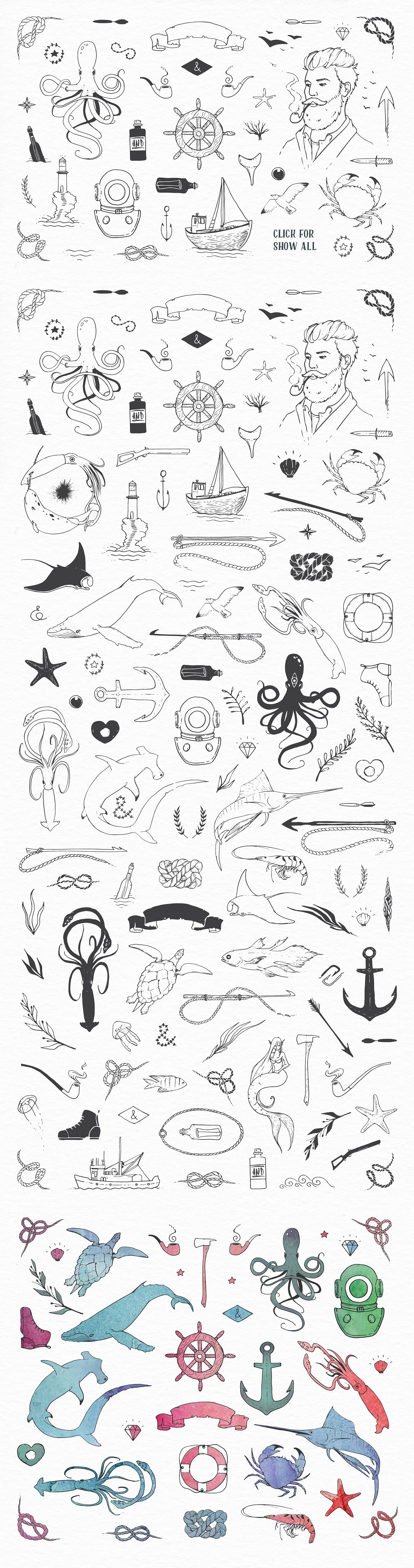 AquaWay — watercolored vector pack AquaWay — watercolored vector pack