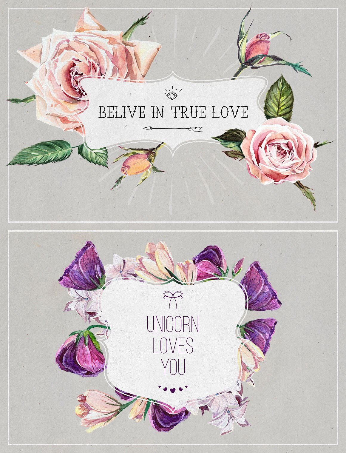 Florist: Watercolor Flowers Set