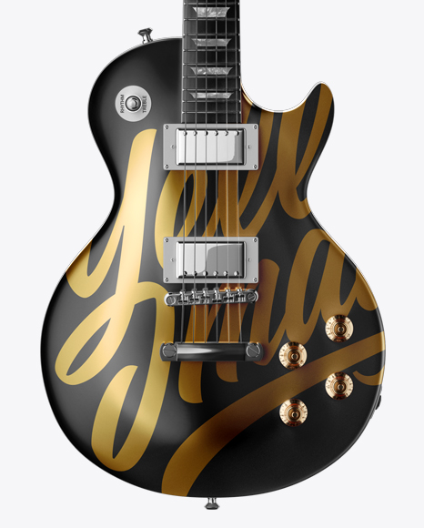 Glossy Electric Guitar Mockup - Front View