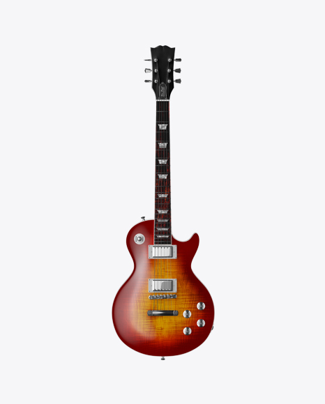 Glossy Electric Guitar Mockup - Front View