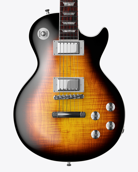 Matte Electric Guitar Mockup - Front View