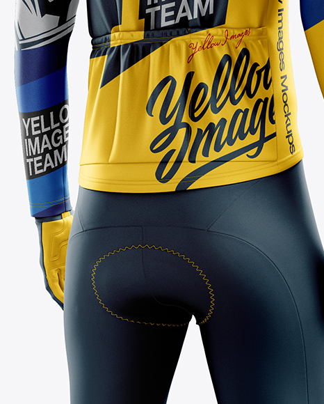 Men’s Full Cycling Thermal Kit mockup (Hero Back Shot) - Free Download