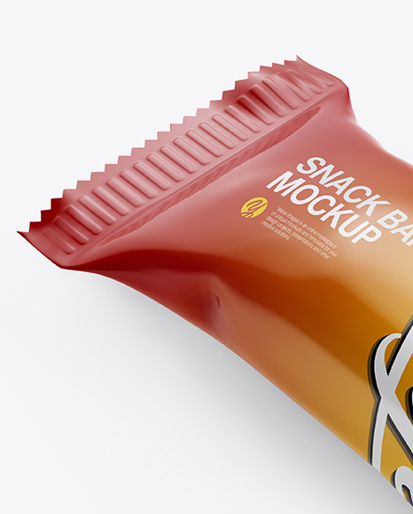 Opened Glossy Snack Bar Mockup - Half Side View