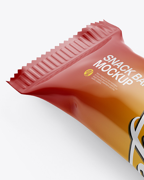 Opened Glossy Snack Bar Mockup - Half Side View