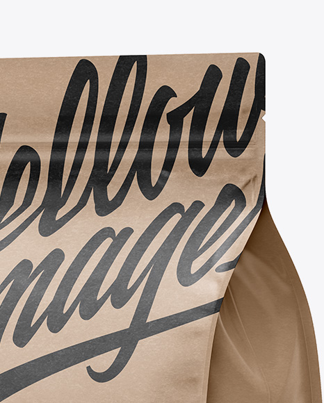 Kraft Paper Food Bag Mockup - Halfside View