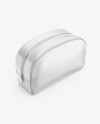 Glossy Cosmetic Bag - Half Side View (High-Angle Shot)