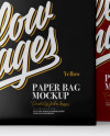 Two Glossy Paper Bags Mockup - Half Side View