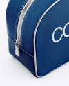 Textured Cosmetic Bag - Half Side View (High-Angle Shot)