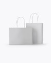 Two Matte Paper Bags Mockup - Half Side View