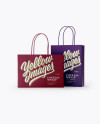 Two Matte Paper Bags Mockup - Half Side View