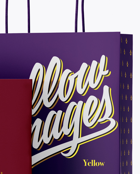 Two Matte Paper Bags Mockup - Half Side View