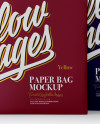 Two Matte Paper Bags Mockup - Half Side View