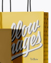 Two Metallic Paper Bags Mockup - Half Side View