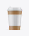 Paper Coffee Cup With Sleeve Mockup - Front View