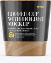 Paper Coffee Cup With Sleeve Mockup - Front View