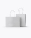 Two Paper Bags Mockup - Half Side View