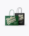 Two Paper Bags Mockup - Half Side View