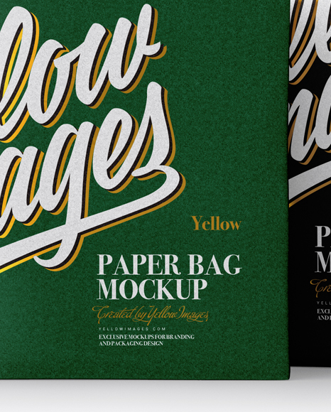 Two Paper Bags Mockup - Half Side View