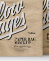 Two Kraft Paper Bags Mockup - Half Side View