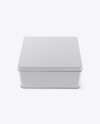 Matte Square Tin Box Mockup (High-Angle Shot)