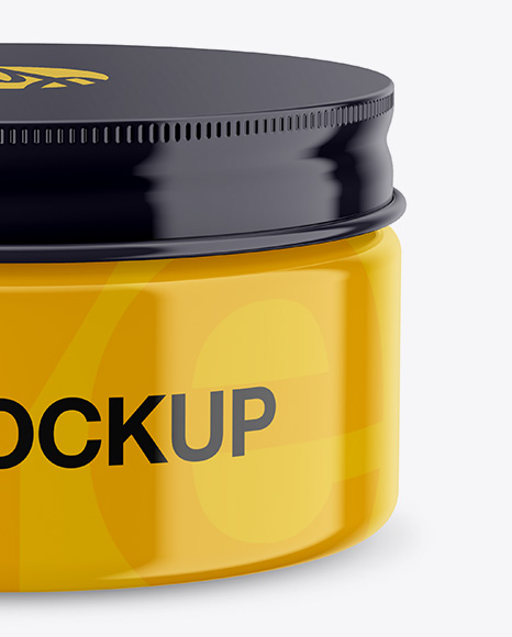 Glossy Jar Mockup - High-Angle Shot