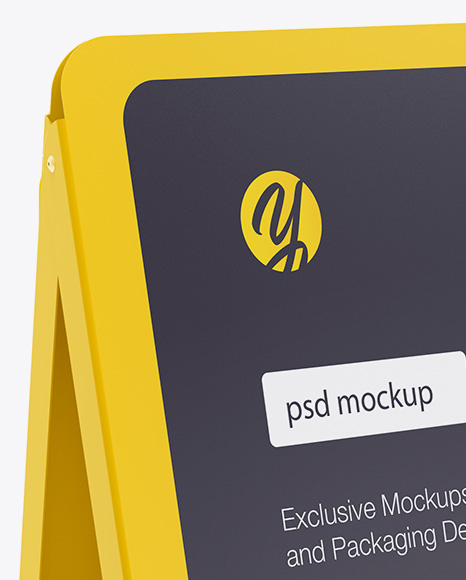 Matte Street Stand Mockup - Half Side View