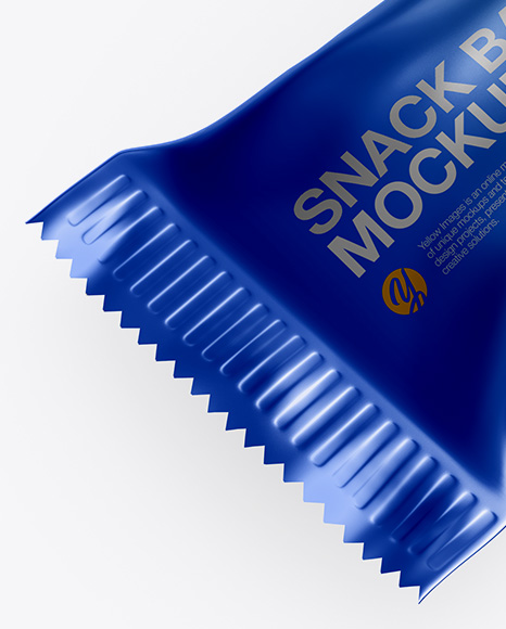 Metallic Snack Bar Mockup - Half Side View Metallic Snack Bar Mockup - Half Side View