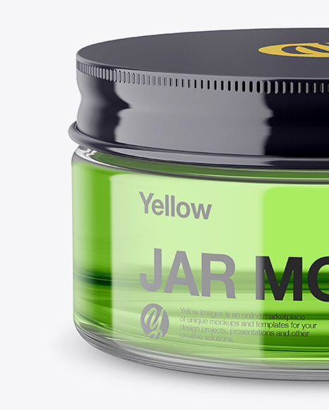 Clear Glass Jar Mockup - High-Angle Shot