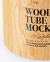 Wooden Tube Mockup - Front View (High-Angle Shot)