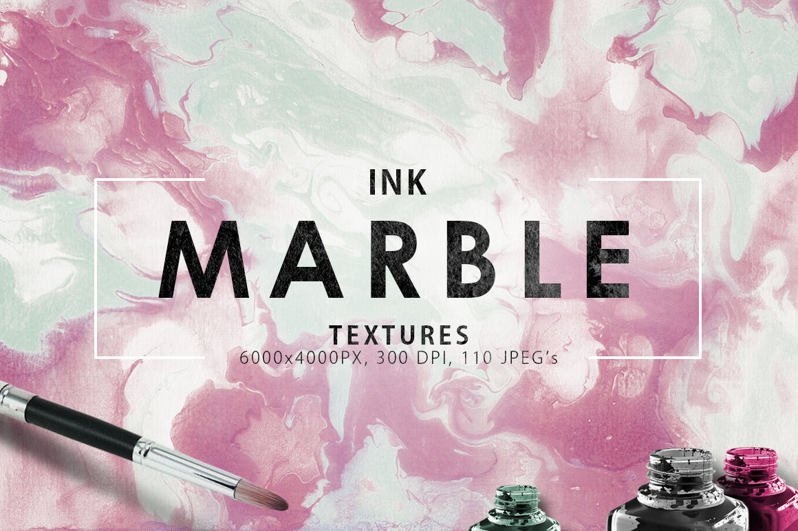 Only Ink &amp; Marble Backgrounds Bundle