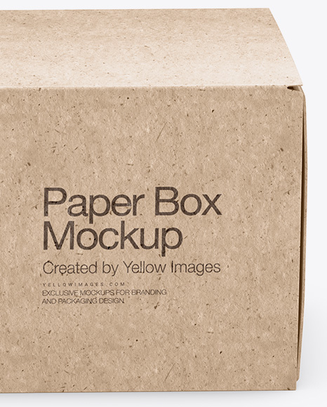 Kraft Paper Box Mockup - Front View (High-Angle Shot)