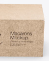 Opened Kraft Paper Box With Macarons Mockup - High-Angle Shot