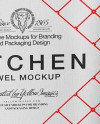 Folded Kitchen Towel Mockup - Top View