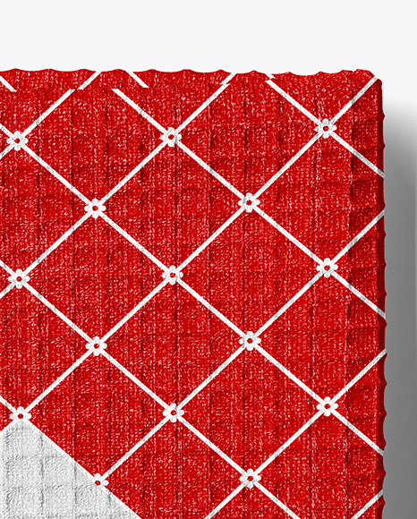 Folded Waffle Towel Mockup - Top View