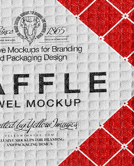 Folded Waffle Towel Mockup - Top View