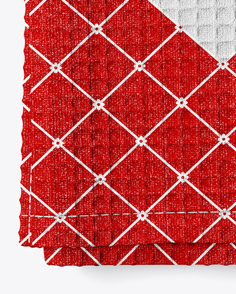 Folded Waffle Towel Mockup - Top View