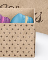 Opened Kraft Paper Box With Macarons Mockup - High-Angle Shot