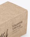 Opened Kraft Paper Box Mockup - Half Side View (High-Angle Shot)