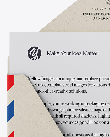 Opened Kraft Envelope Mockup